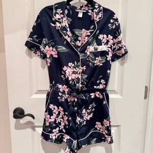 Victoria's Secret Navy and Pink Floral Romper